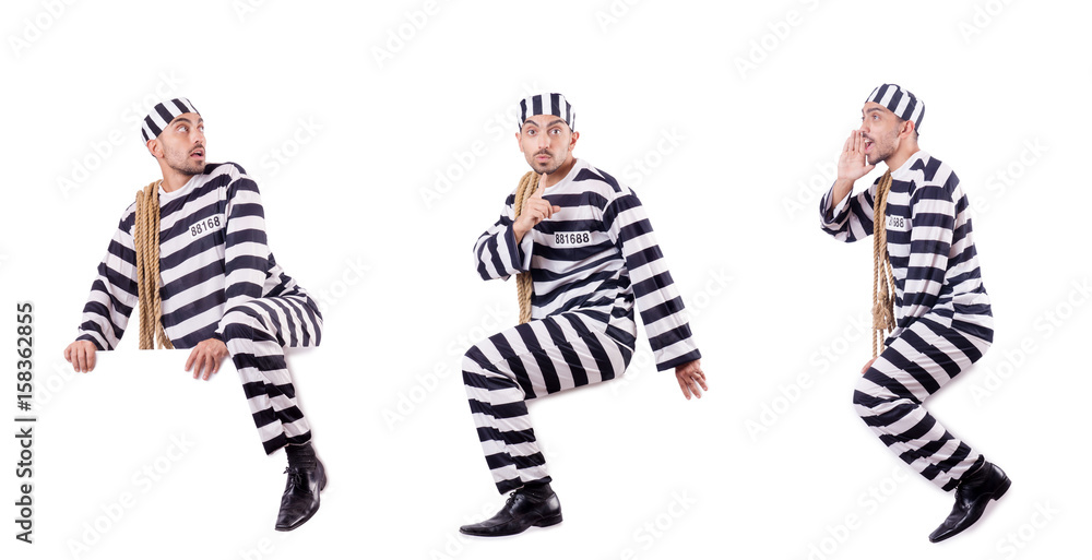 Convict criminal in striped uniform Convict criminal in striped uniform