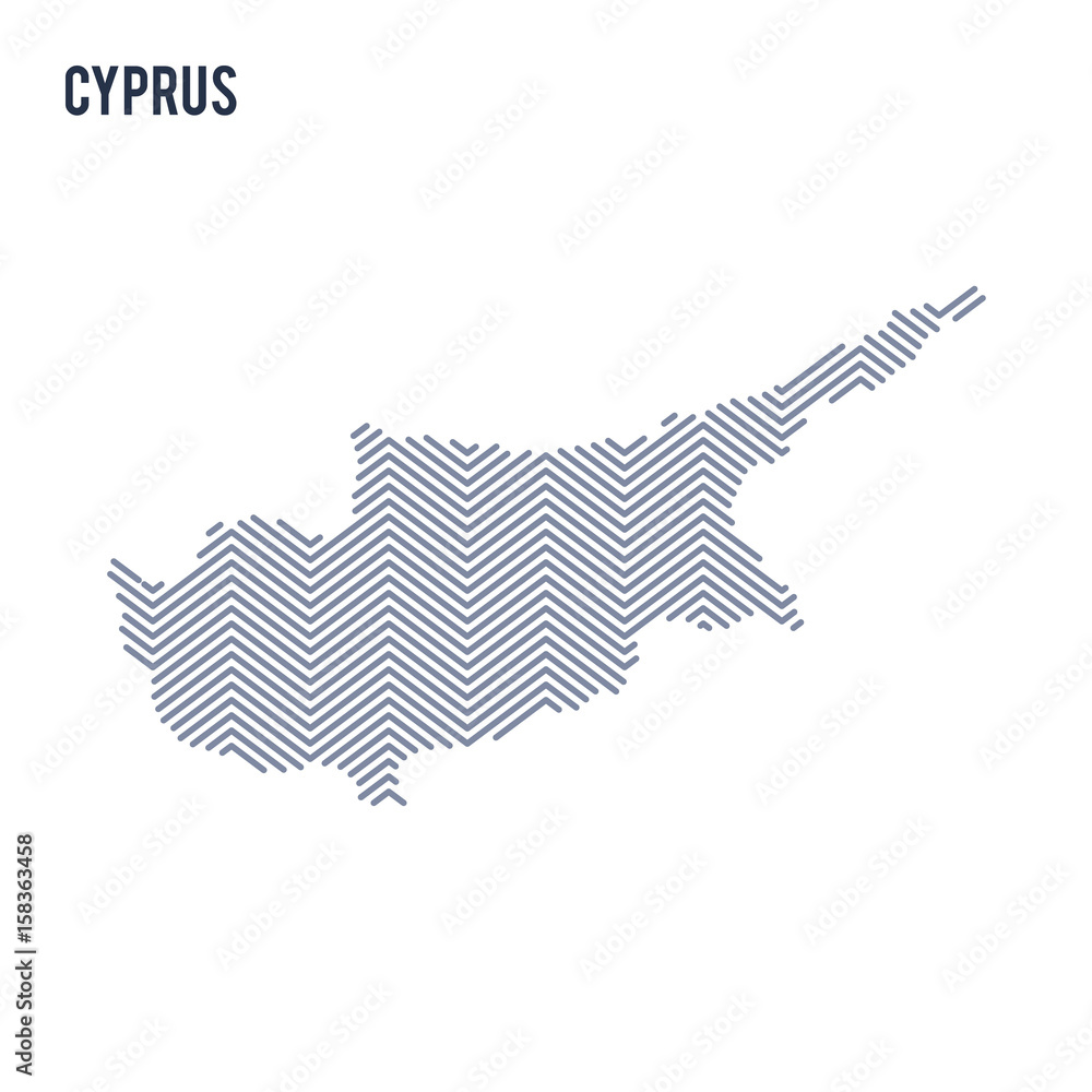 Vector abstract hatched map of Cyprus isolated on a white background. Vector abstract hatched map of Cyprus isolated on a white background.