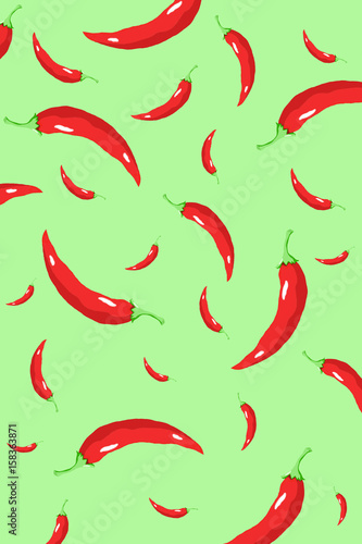Color chili pepper wallpaper on isolated background