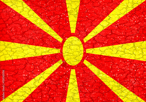 Grunge Style Macedonia National Flag