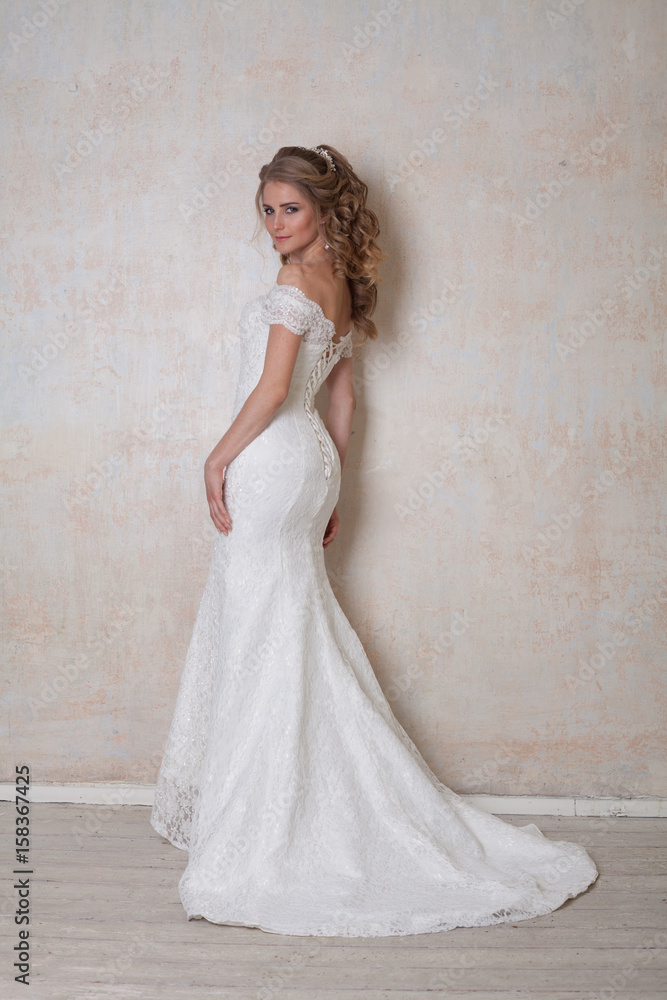 beautiful bride posing wedding hairstyle and dress beautiful bride posing wedding hairstyle and dress