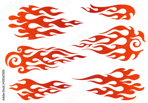 Red to orange gradient flame elements