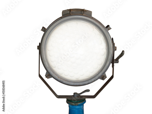 turn on, old spot light  isolated on white background.clipping path.