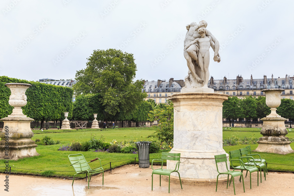 Statue depicting The Oath of Spartacus.  Tuileries park. Paris, France