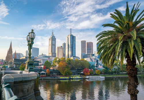 Melbourne city skyline in Australia