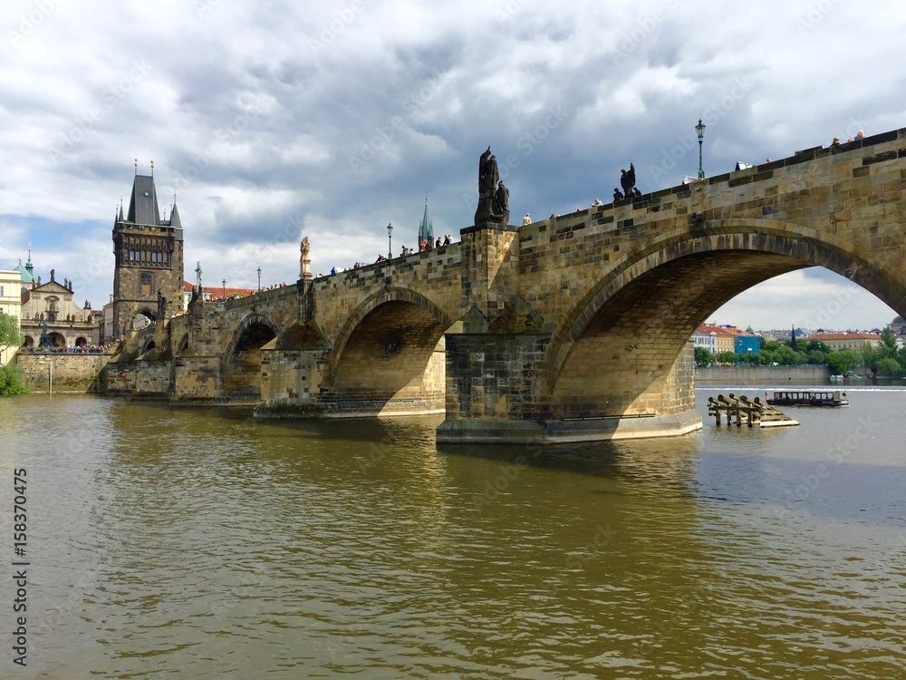 View of Prague and Charles Bridge, Czech Republic