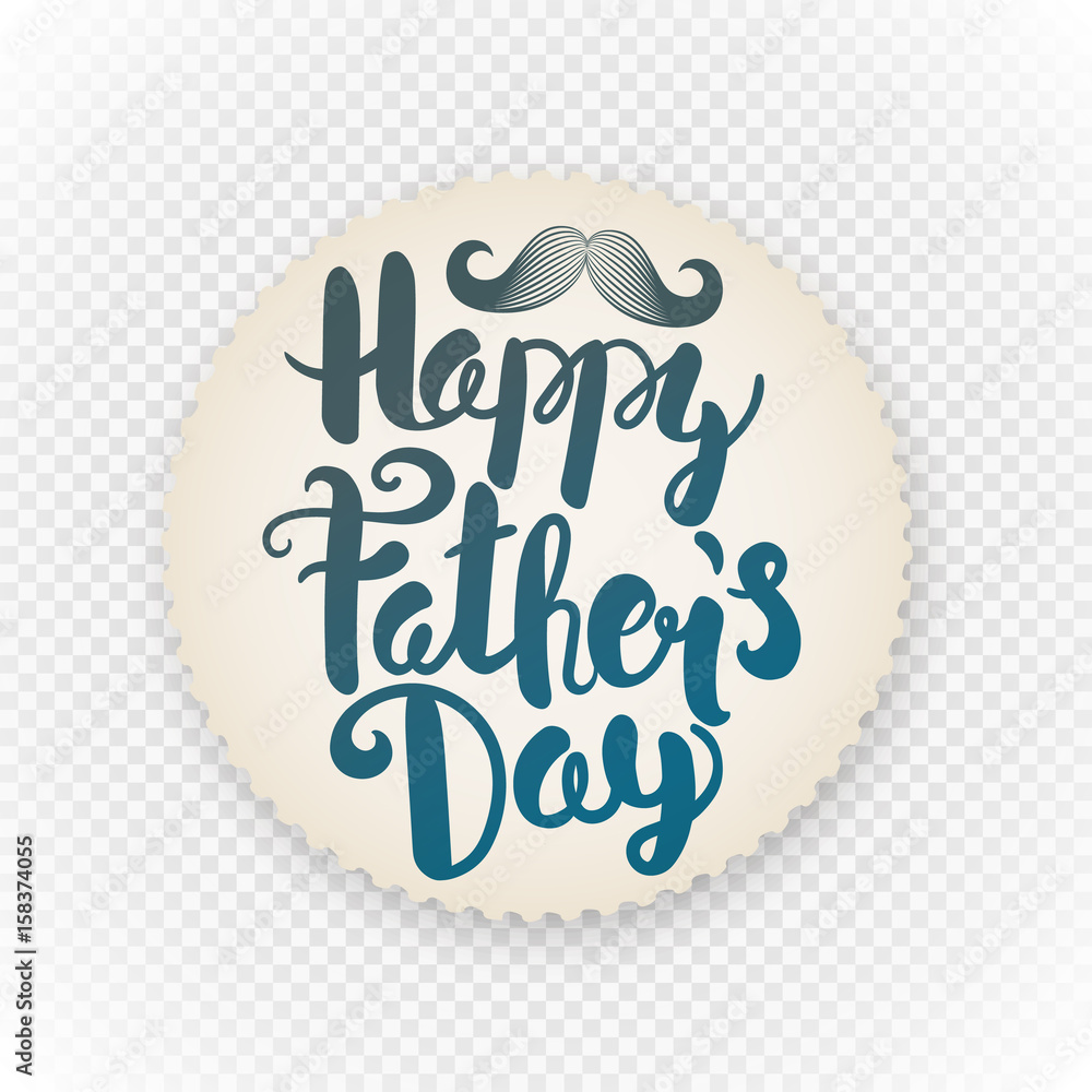 Happy Fathers Day label. Grunge paper sticker with logo