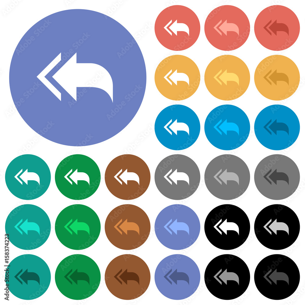 Reply to all recipients round flat multi colored icons Reply to all recipients round flat multi colored icons