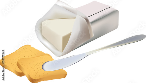 burro spalmabile su fette biscottate colazione