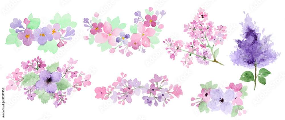watercolor lilac flowers watercolor lilac flowers