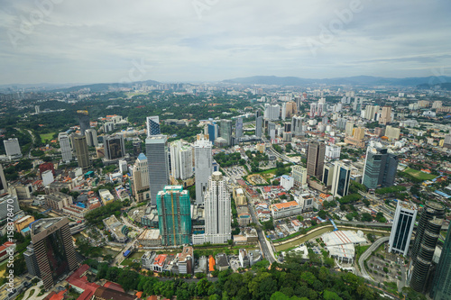 Aerial view of downtown Kuala Lumpur, Malaysia