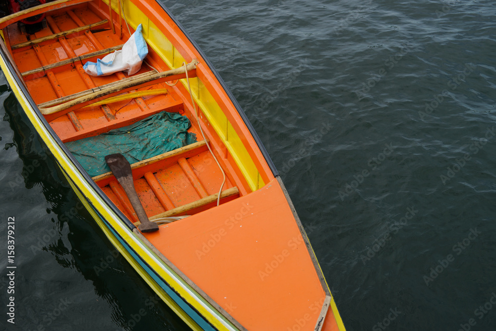 Colorful boats docking at jetty Colorful boats docking at jetty
