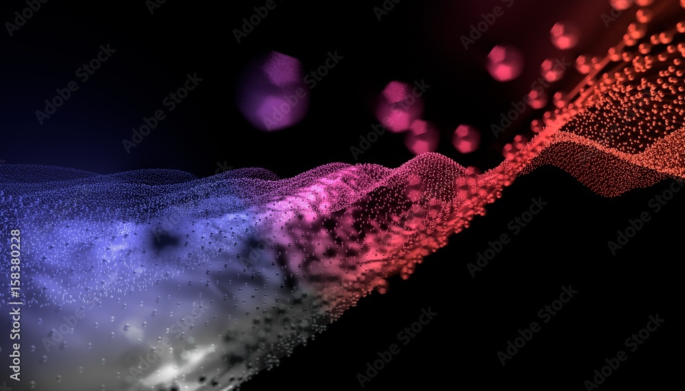 Fototapeta premium 3D Wavy Background. Abstract design template. Modern pattern. Dynamic effect. 3d illustration.