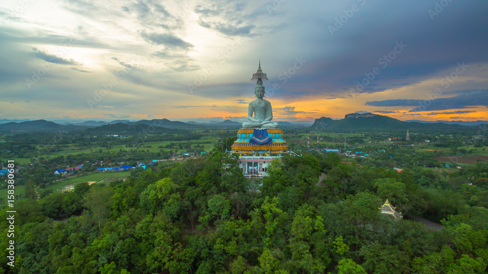 sunset at big Buddha of Wat Nong Hoi