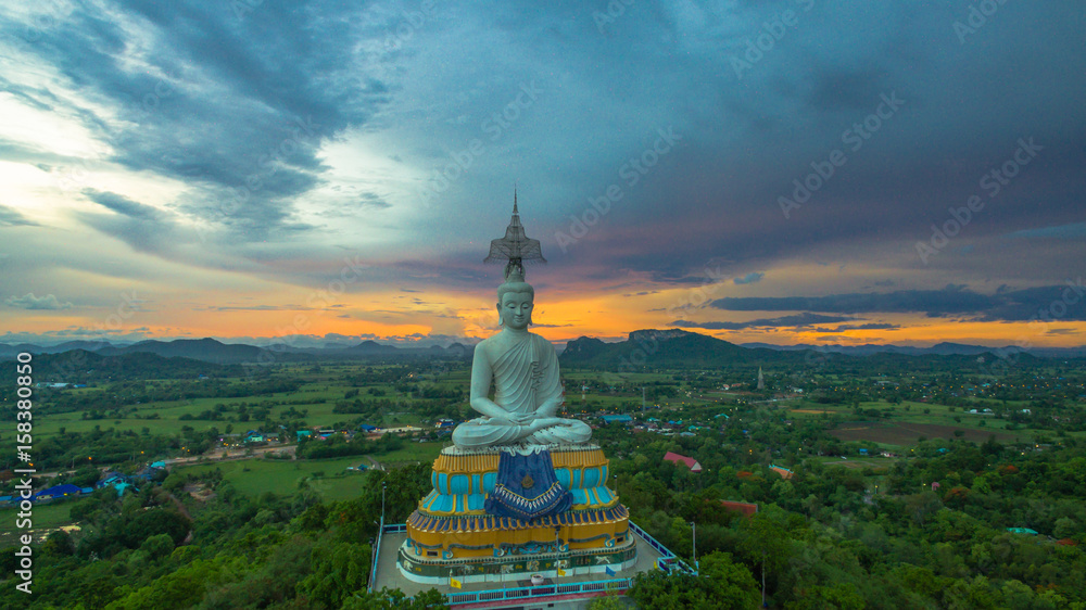 sunset at big Buddha of Wat Nong Hoi
