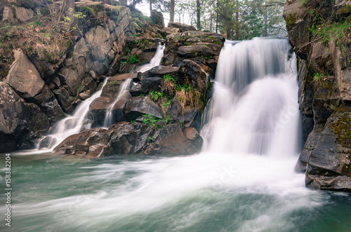 Waterfall Skalnik in Szczawnica  Beskid Sadecki mountain range in Polish Carpathian Mountains