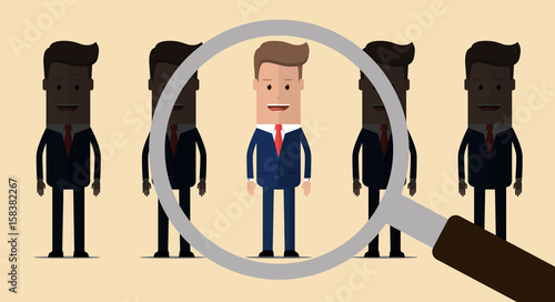 Search for employees and job, business, human resource. Looking for talent. Job search. Vector illustration