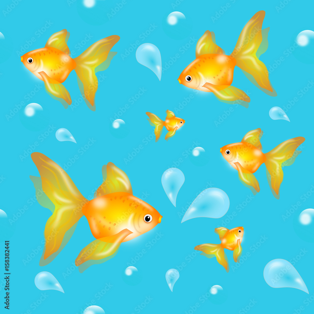 Naklejka premium seamless pattern with goldenfish