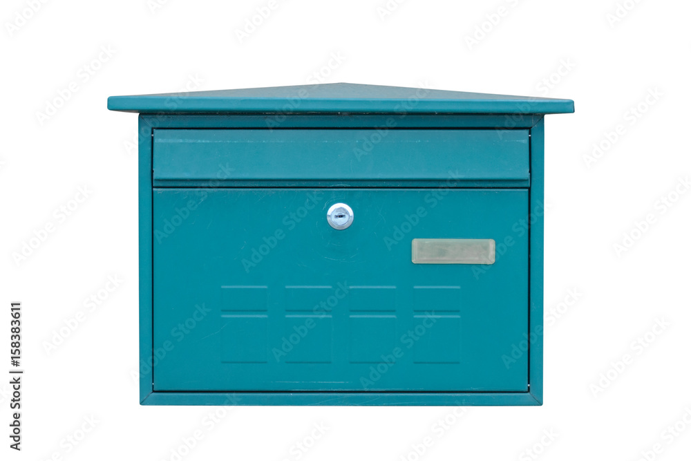 green mailbox isolated on white background green mailbox isolated on white background
