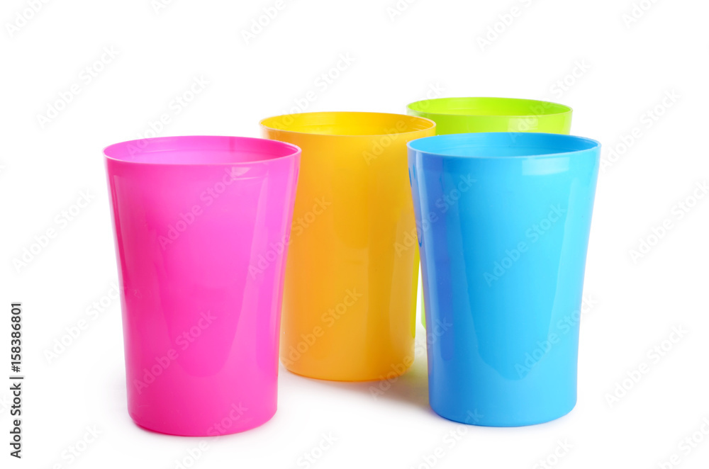 Plastic cups isolated on white background Plastic cups isolated on white background