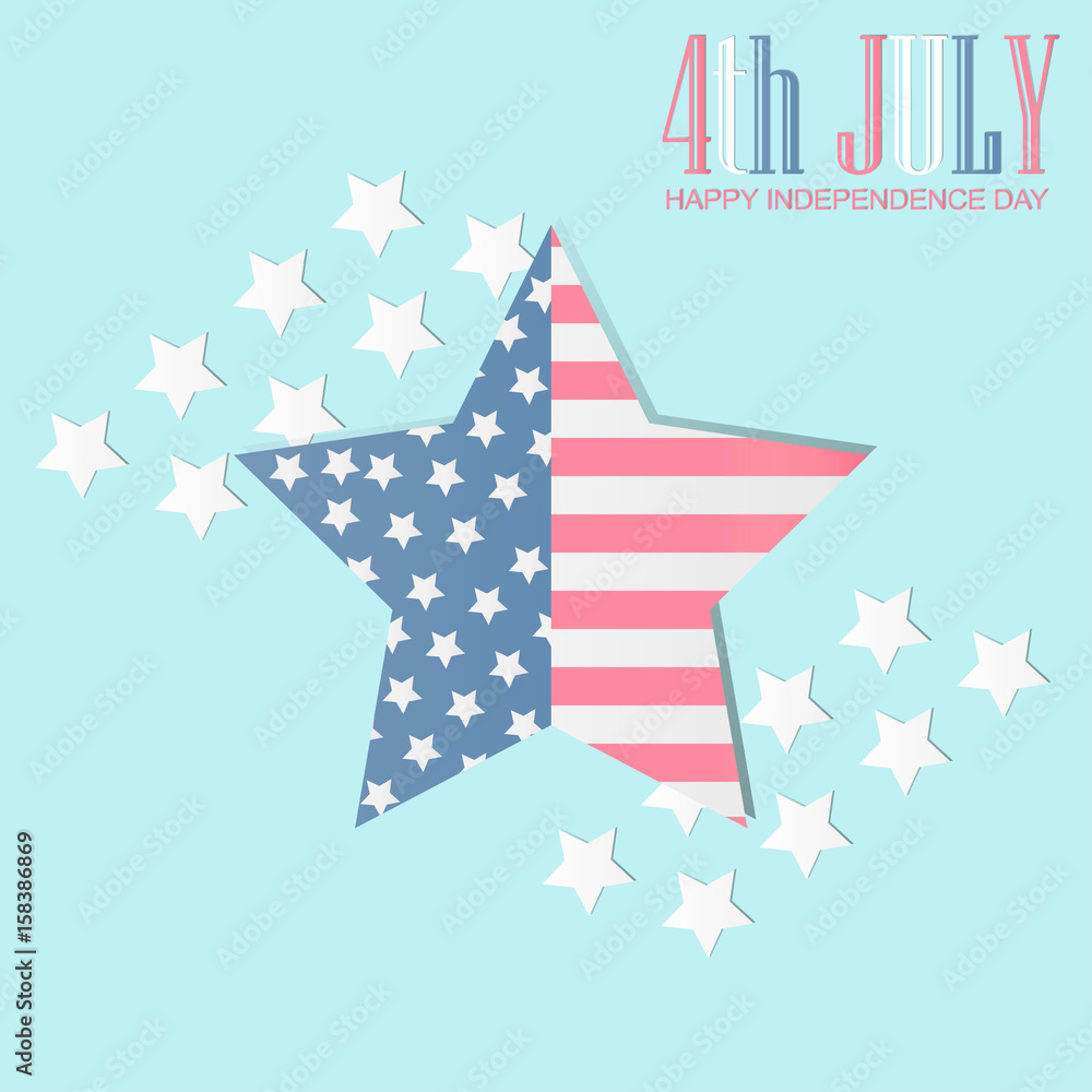 4th of july American independence day badge with American flag in the framework of stars,Vector illustration 4th of july American independence day badge with American flag in the framework of stars,Vector illustration