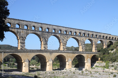 Pont du gard  ancient Roman aqueduct in France