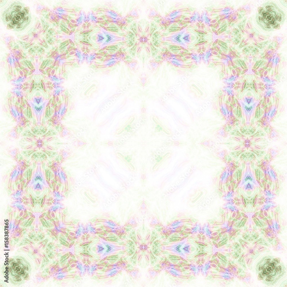 Fototapeta premium Soft light abstract fancy ornate mysterious frame background