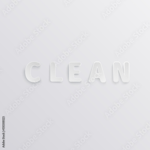 The volume inscription of the word is clean. Letters are depicted in light colors with shadows.