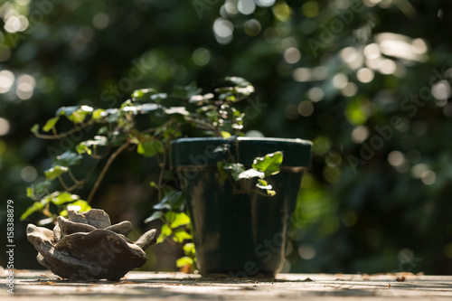 stone rose garden table decoration