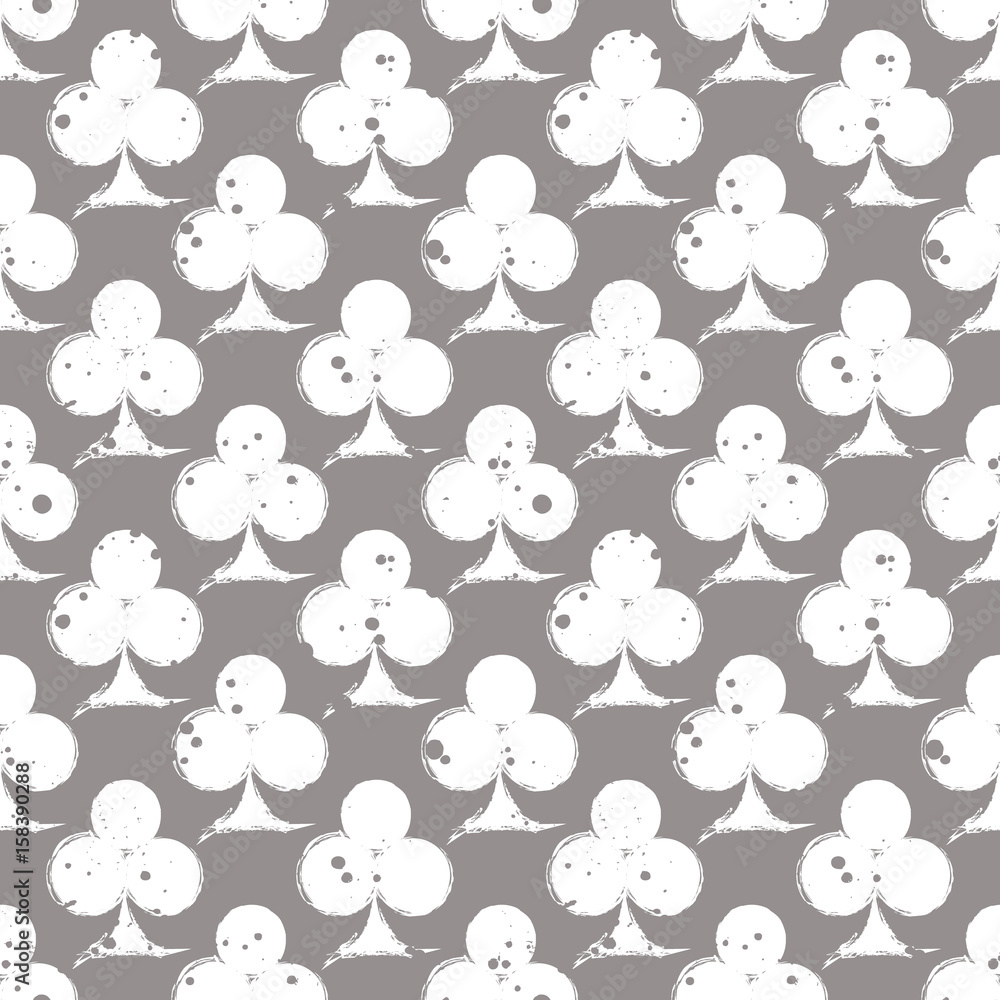Vector seamless grunge pattern. Grungy graphic illustration of sign of playing card with ink blot, brush strokes. Endless background. Series of gaming and gambling seamless vector patterns. Vector seamless grunge pattern. Grungy graphic illustration of sign of playing card with ink blot, brush strokes. Endless background. Series of gaming and gambling seamless vector patterns.
