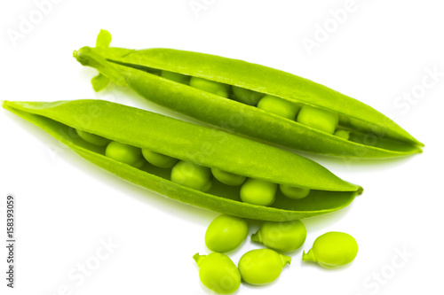 Wallpaper Mural Green pea. Isolated on a white background Torontodigital.ca