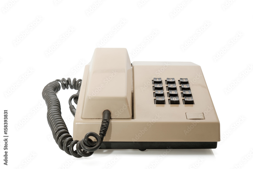 Landline phone / Landline phone, old telephone on white background. Landline phone / Landline phone, old telephone on white background.