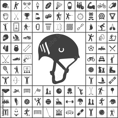Climbing helmet icon