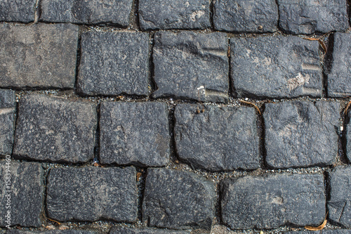 Texture of gray granite blocks