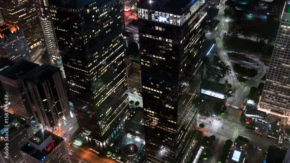 Aerial Time Lapse of Los Angeles Downtown 09 Skyscrapers and Traffic Aerial Time Lapse of Los Angeles Downtown 09 Skyscrapers and Traffic