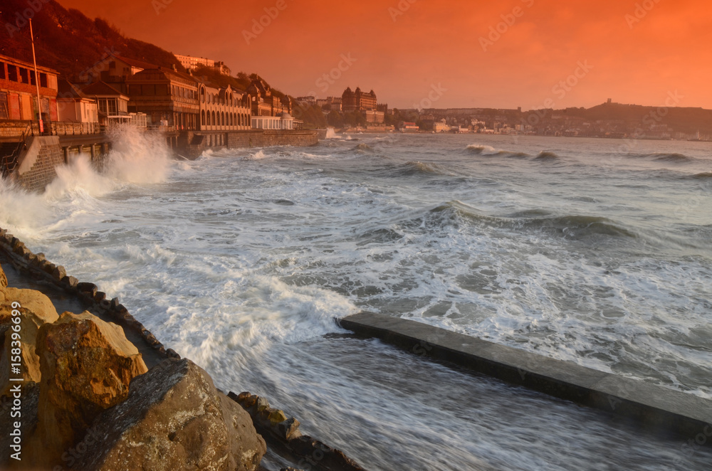 Scarborough at high tide 