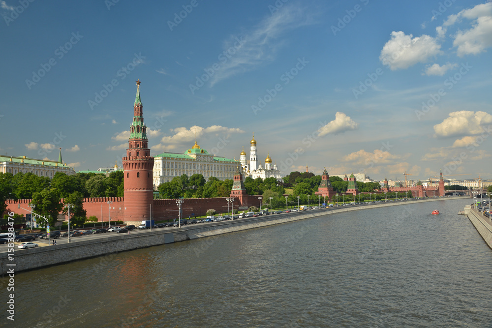 Moscow river and the Moscow Kremlin.