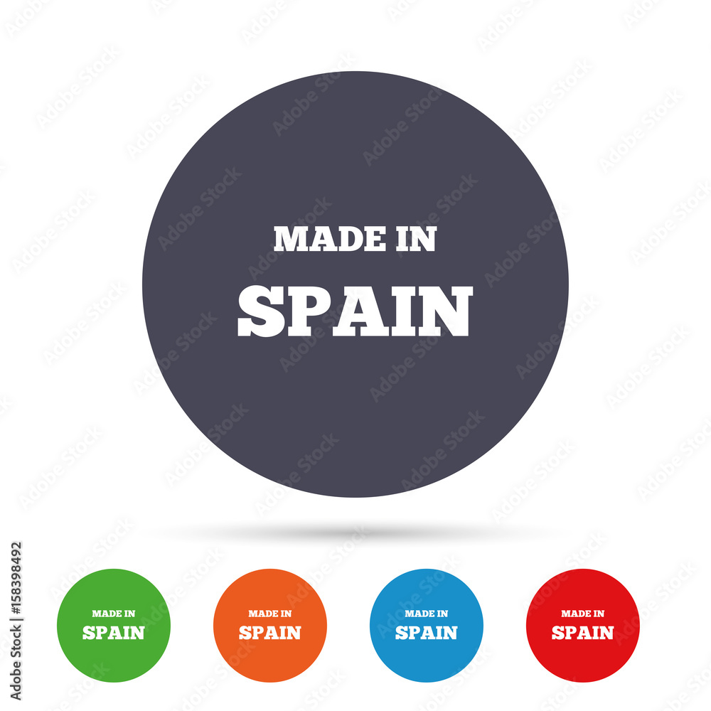 Made in Spain icon. Export production symbol. Made in Spain icon. Export production symbol.
