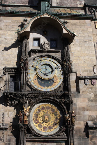 Famous Prague astronomical clock, the old Atomic clock in the Czech capital. photo