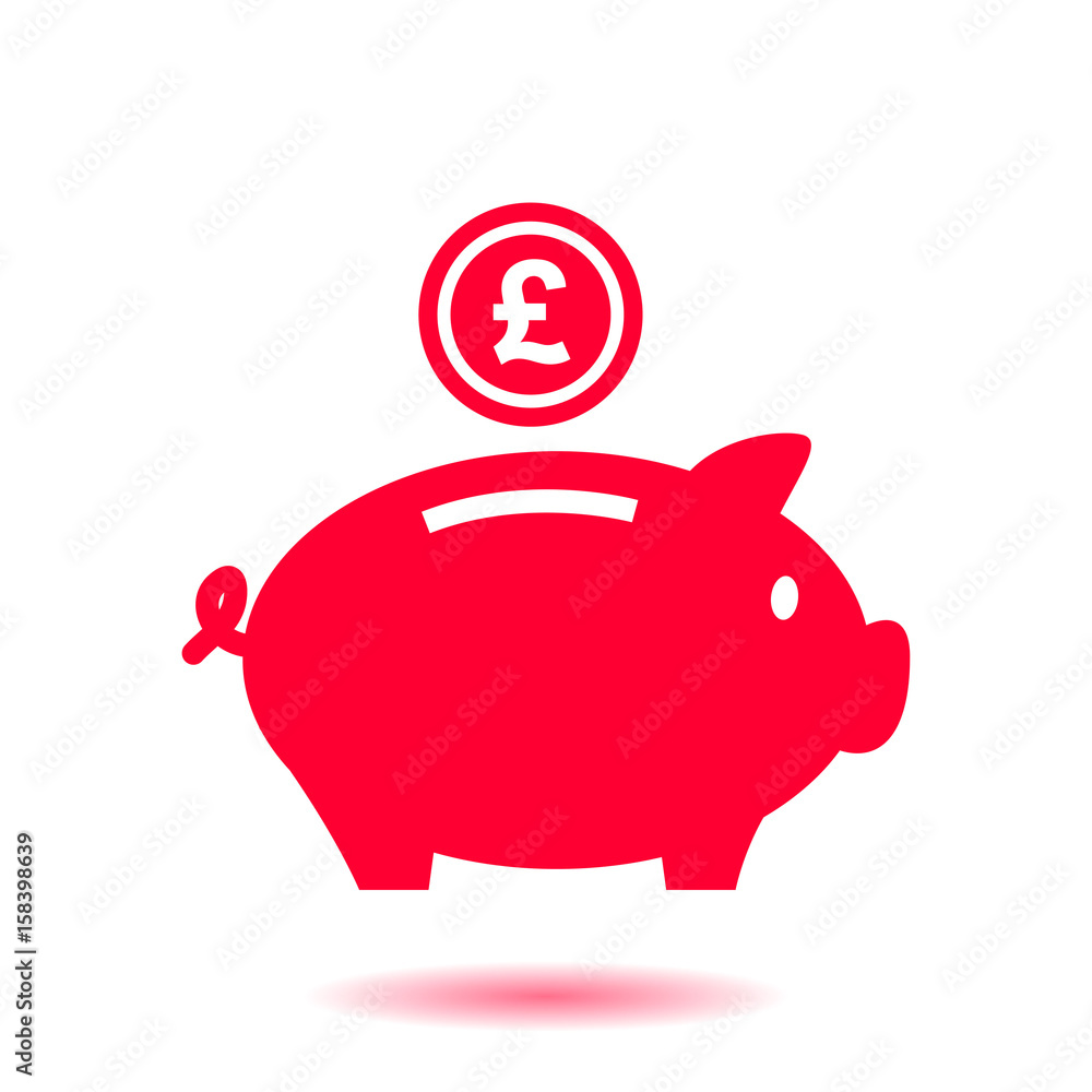 Piggy bank icon. Pictograph of moneybox. Flat design. Piggy bank icon. Pictograph of moneybox. Flat design.