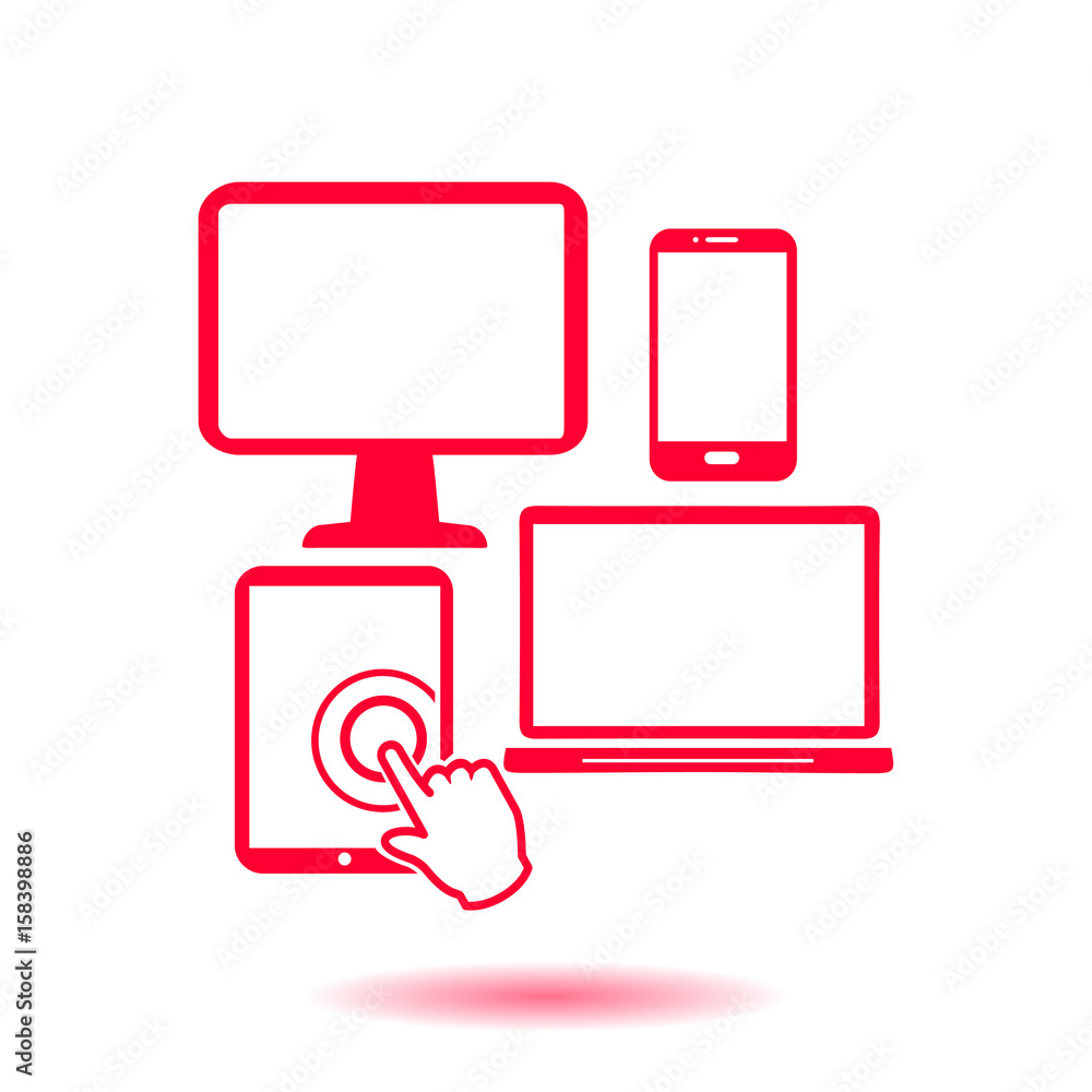 Smartphone computer tablet netbook symbol. Flat design. Smartphone computer tablet netbook symbol. Flat design.