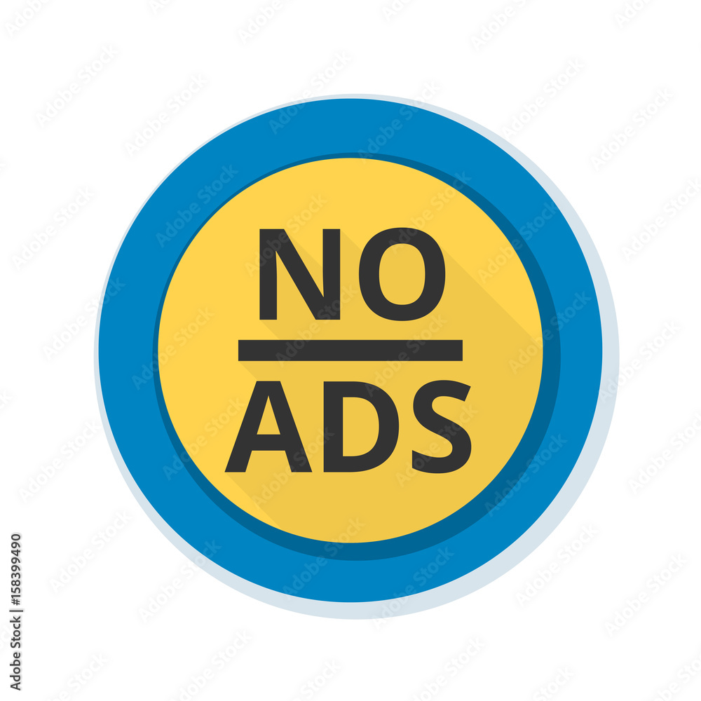 No ADS Adware sign illustration No ADS Adware sign illustration