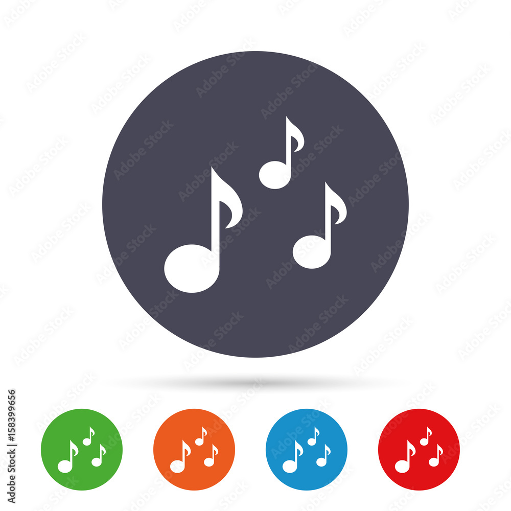 Music notes sign icon. Musical symbol. Music notes sign icon. Musical symbol.