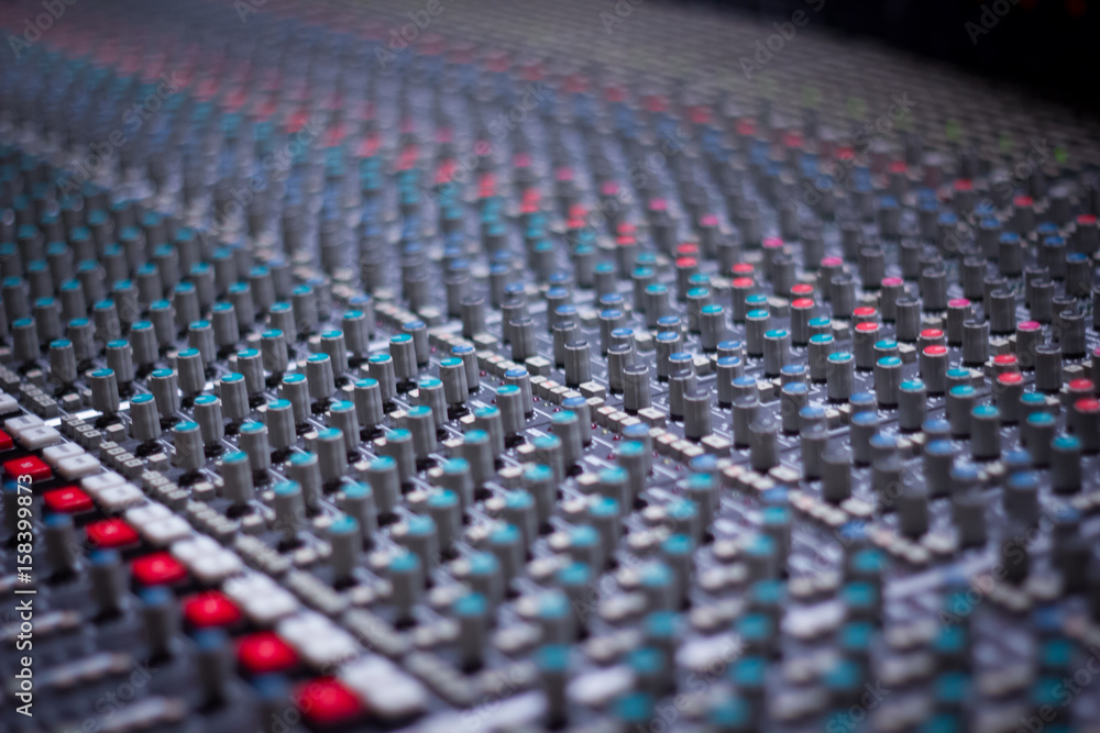 Studio Sound Mixer Closeup Studio Sound Mixer Closeup