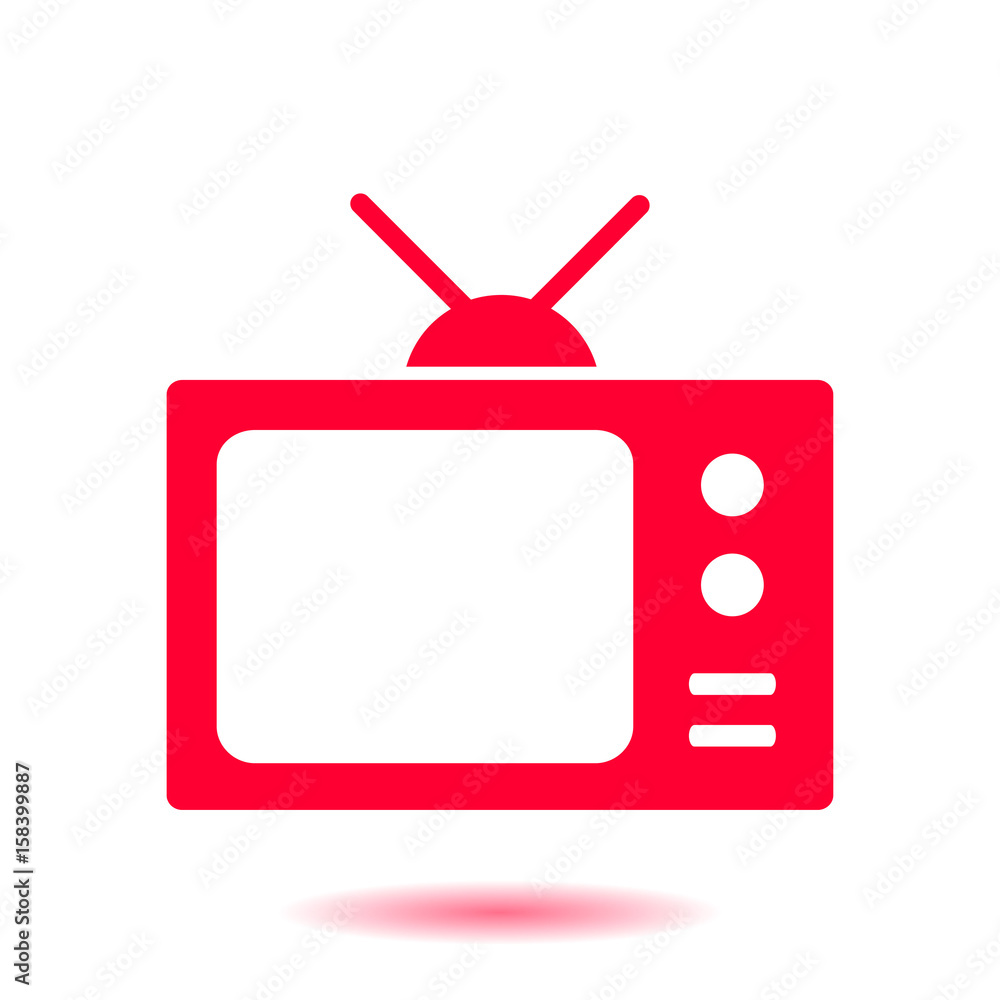 Tv icon. Flat design style. Icon of mass media. Tv icon. Flat design style. Icon of mass media.