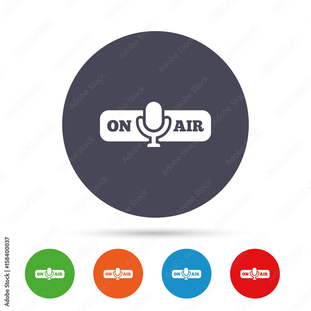 On air sign icon. Live stream symbol. On air sign icon. Live stream symbol.