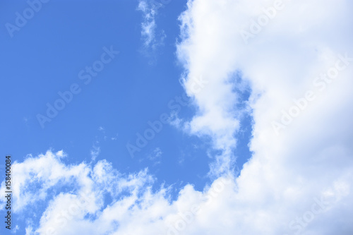 White clouds with blue bright sky background