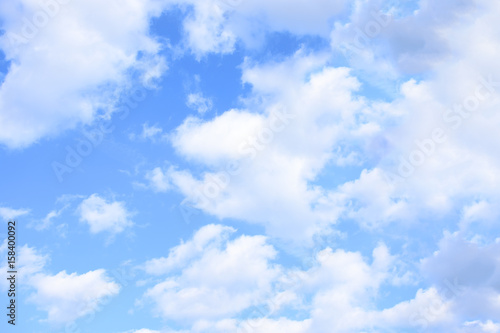 White clouds with blue bright sky background