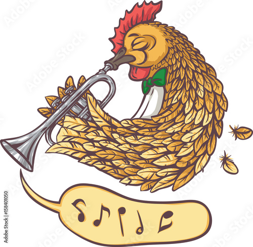 Rooster with Trumpet