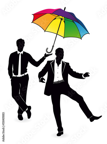 Set of colorful umbrellas